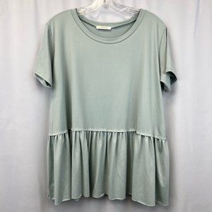 Entro Light Green Peplum Top
